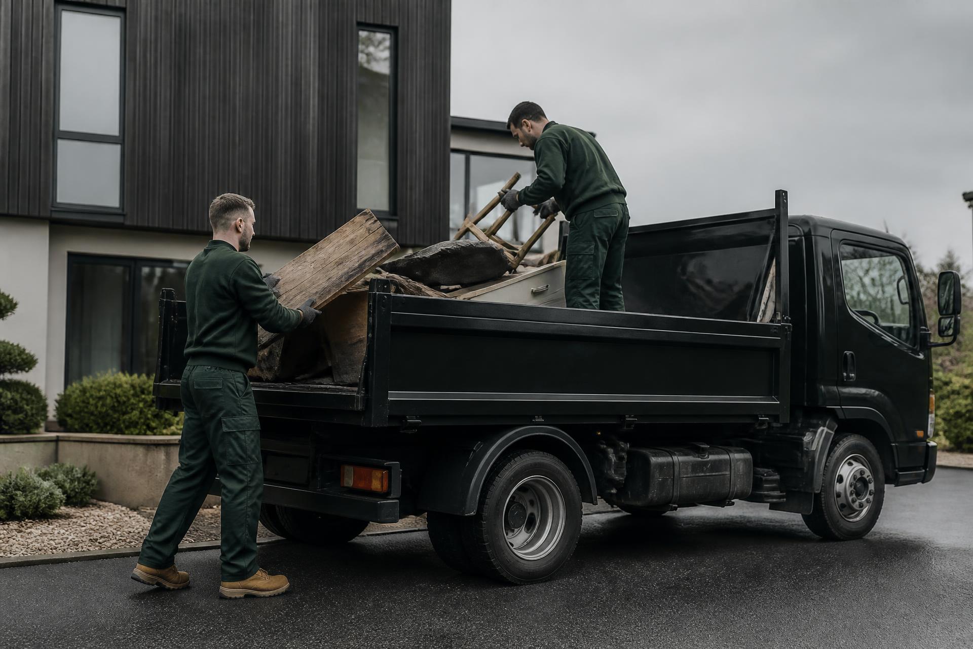 Highland Facilities Services team loading a waste collection truck